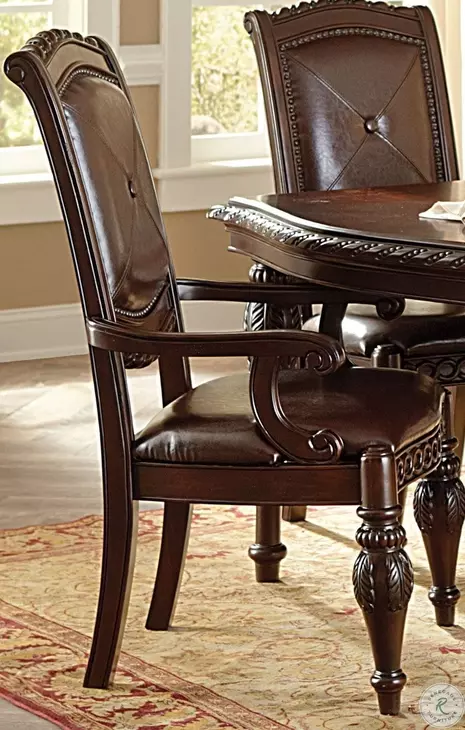 Antoinette Warm Brown Cherry Extendable Dining Room Set