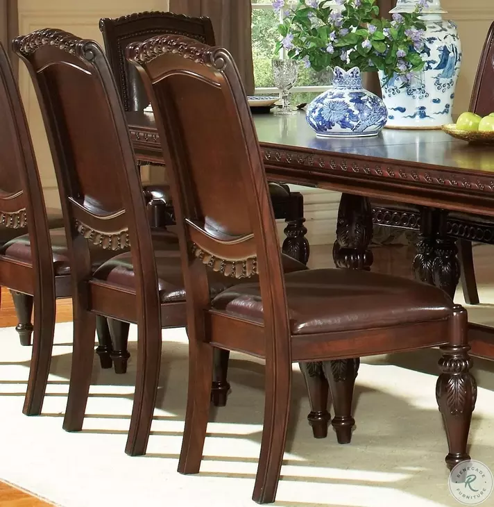 Antoinette Warm Brown Cherry Extendable Dining Room Set