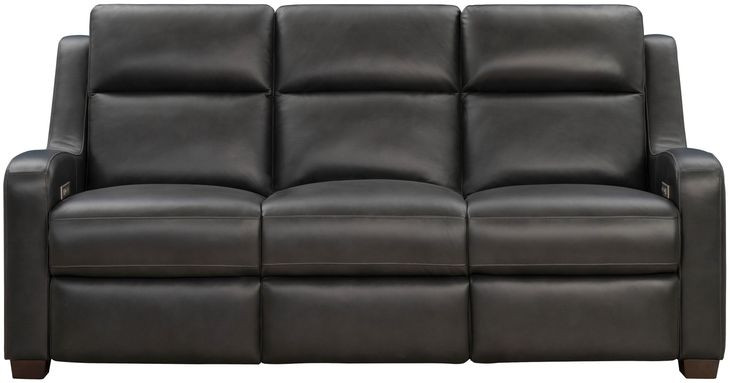 Ayden Elway Dark Gray Leather 84" Power Reclining Living Room Set with Power Headrests and Power Lumbar