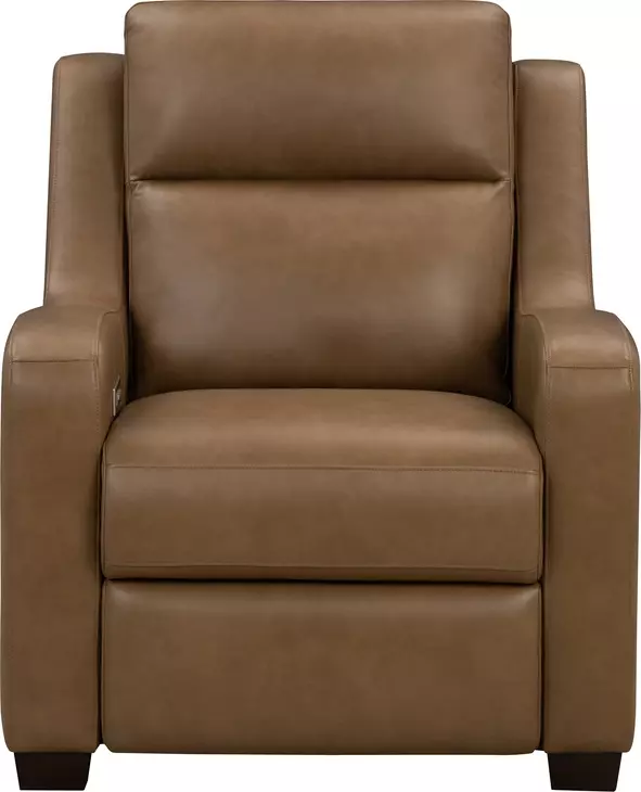 Ayden Hillwood Toffee Leather Power Recliner with Power Headrest and Power Lumbar