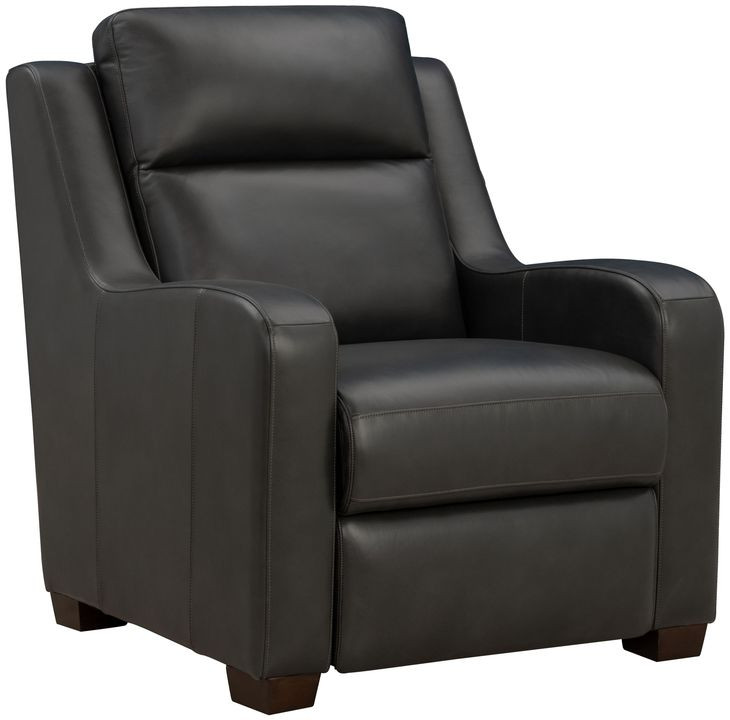 Ayden Elway Dark Gray Leather Power Recliner with Power Headrest and Power Lumbar