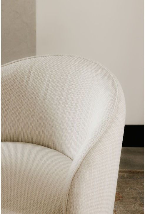 Sylvie Cream Upholstered Outdoor Swivel Dining Chair