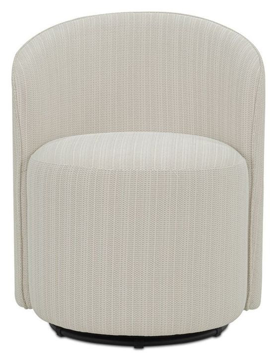 Sylvie Cream Upholstered Outdoor Swivel Dining Chair