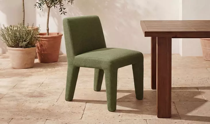 Verona Green Upholstered Outdoor Dining Chair