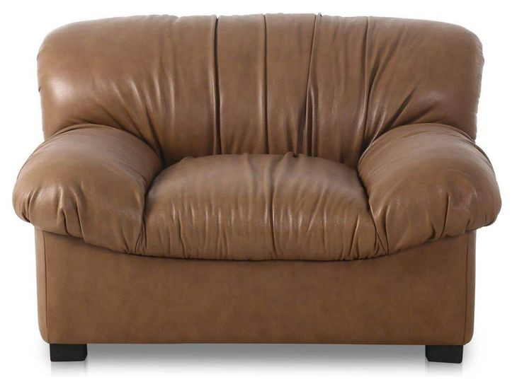 Halston Tan Leather Upholstered Lounge Chair