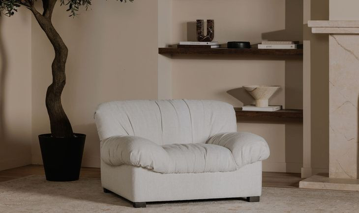 Halston Flecked Oat Upholstered Lounge Chair