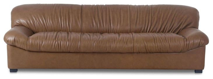 Halston Tan 87" Leather Sofa