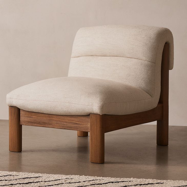 Pierce Flecked Beige Upholstered Accent Chair
