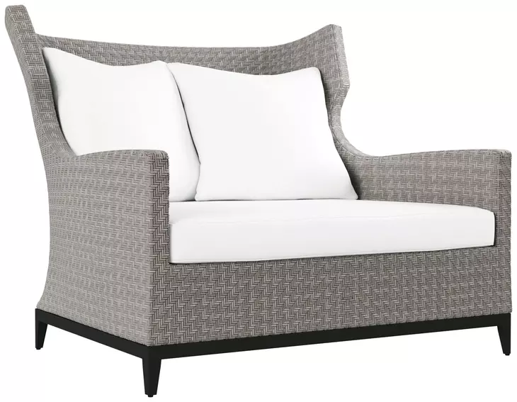Captiva White Performance Fabric Outdoor Lounge Chair with Pillows
