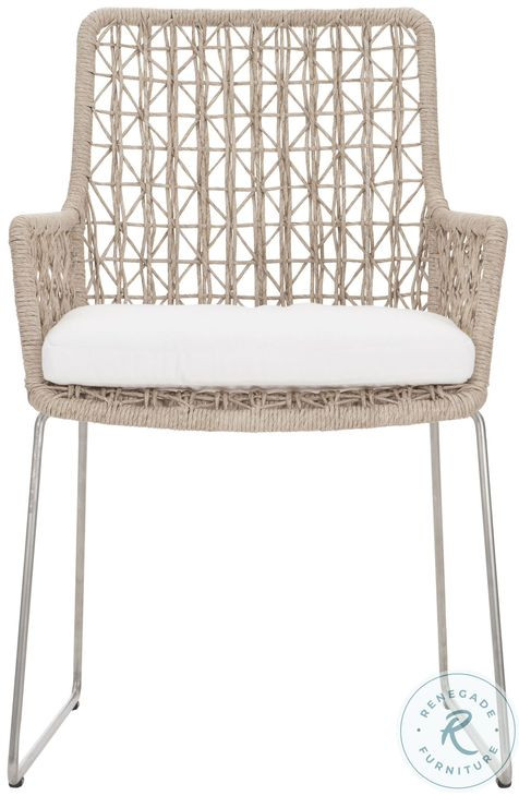 Carmel Hazelnut Outdoor Arm Chair with Seat Pad Set of 2