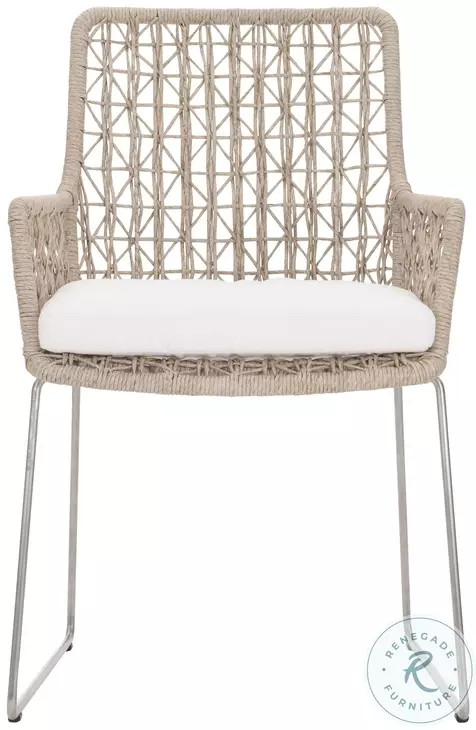 Carmel Hazelnut Outdoor Arm Chair with Seat Pad Set of 2