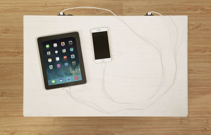 B01163 White 3 Drawer Nightstand with USB Charging