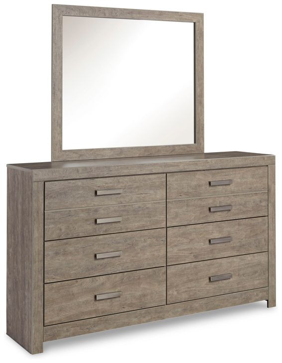 Culverbach Gray 6 Drawer Dresser and Rectangular Mirror