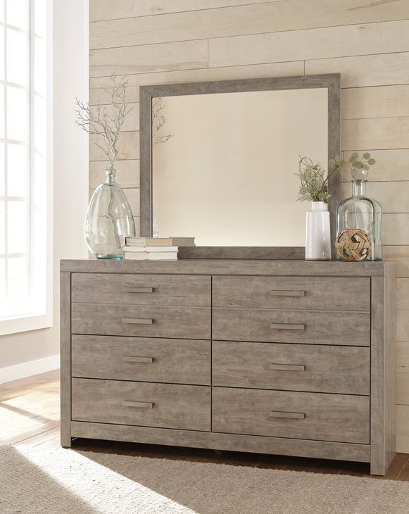 Culverbach Gray 6 Drawer Dresser and Rectangular Mirror