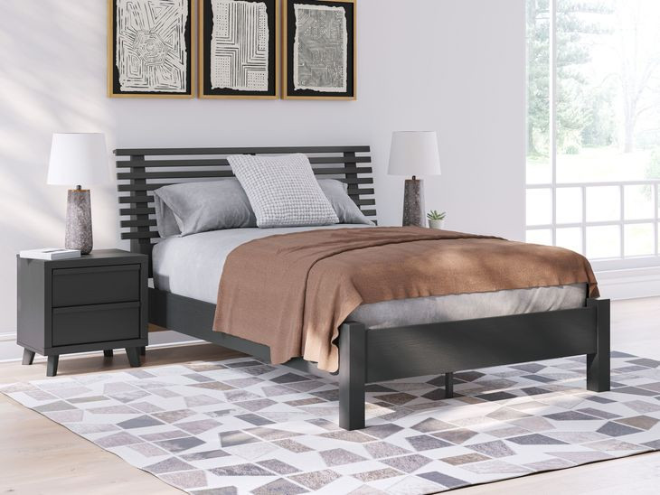 Danziar Matte Black Full Slat Headboard