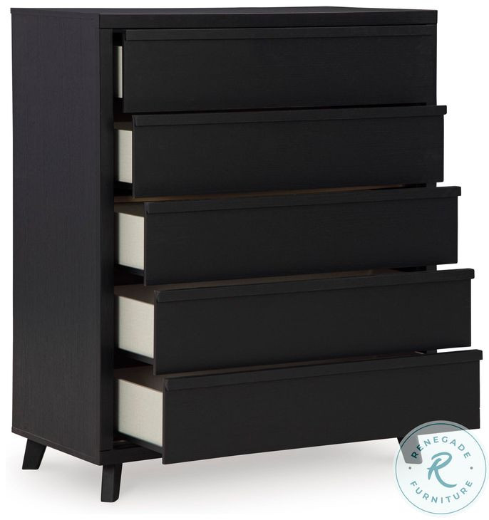 Danziar Black Youth Slat Panel Bedroom Set