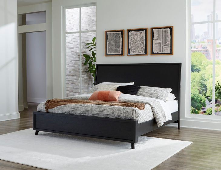 Danziar Matte Black King Panel Headboard