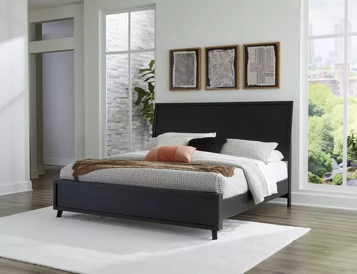 Danziar Matte Black King Panel Headboard