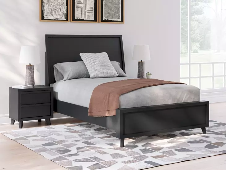 Danziar Matte Black Full Panel Headboard