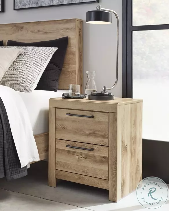 Hyanna Tan Two Drawer Nightstand