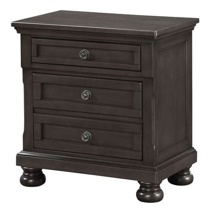 B01061 Gray 4 Drawer Nightstand with USB Charging