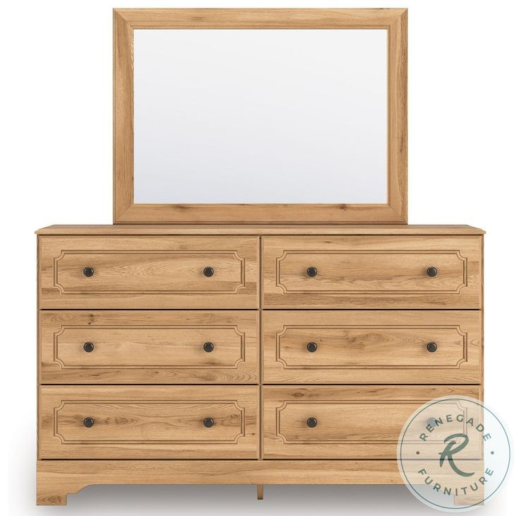 Galletyn Warm Brown Dresser with Mirror