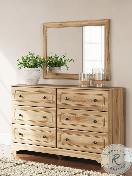 Galletyn Warm Brown Dresser with Mirror