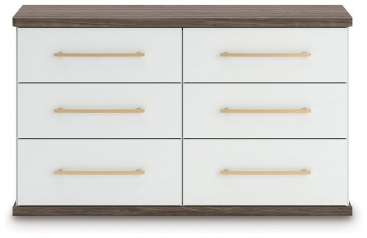 white and dark brown dresser Hamps Tall Dresser Chest | 5 Drawers | White