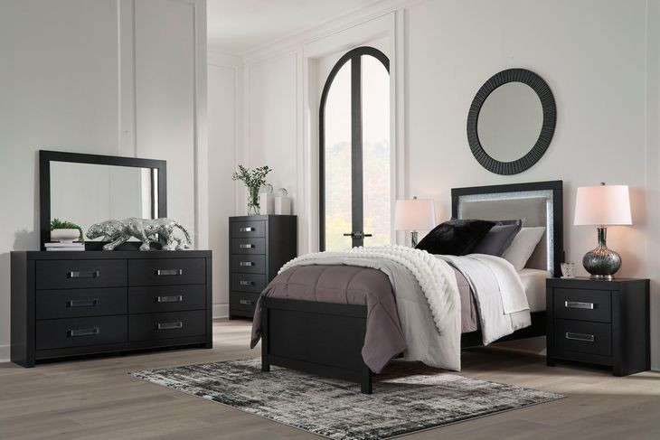 Raechalla Matte Black 6 Drawer Dresser
