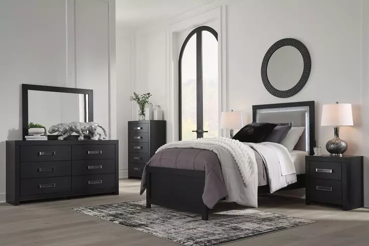 Raechalla Matte Black 6 Drawer Dresser