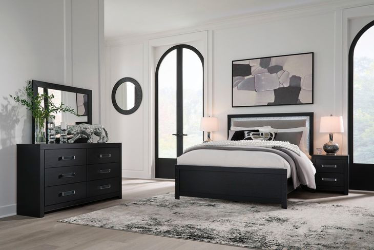 Raechalla Matte Black Rectangular Dresser Mirror