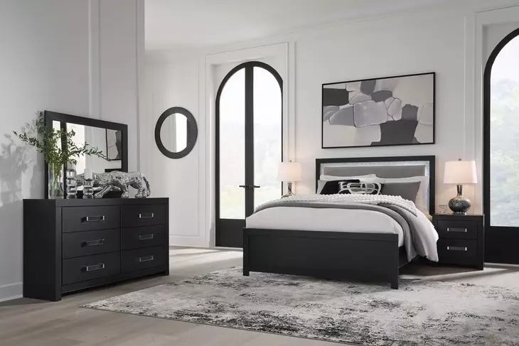Raechalla Matte Black 5 Drawer Chest