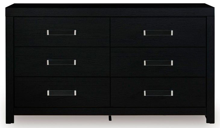 Raechalla Matte Black 6 Drawer Dresser