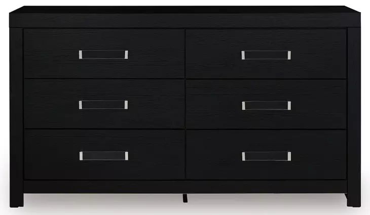 Raechalla Matte Black 6 Drawer Dresser