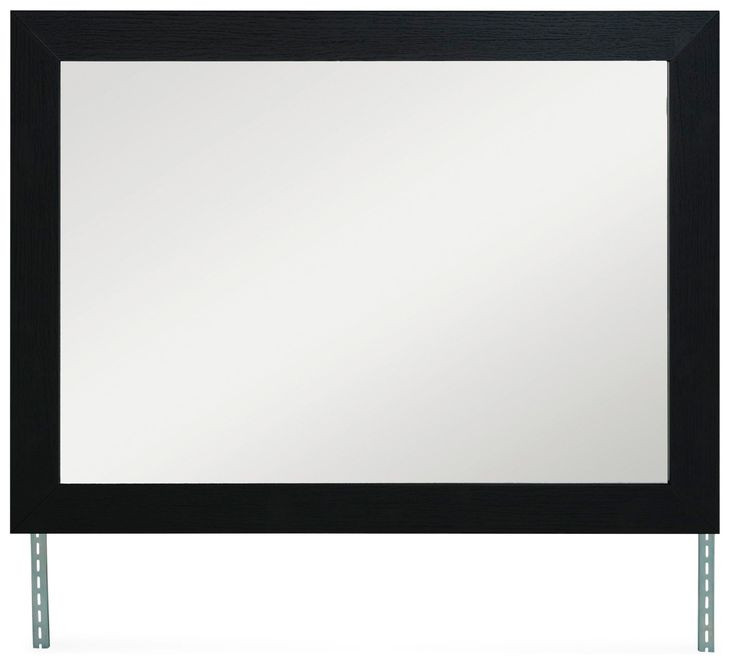 Raechalla Matte Black Rectangular Dresser Mirror