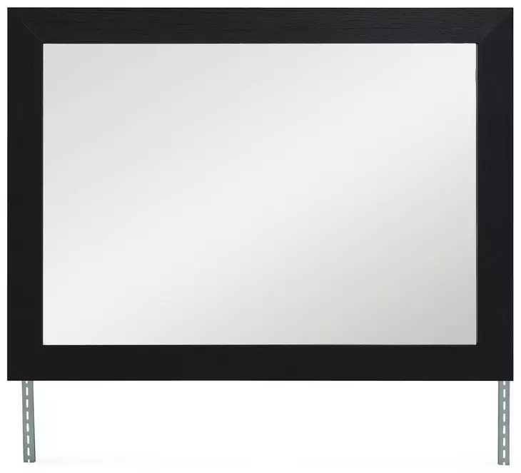 Raechalla Matte Black Rectangular Dresser Mirror