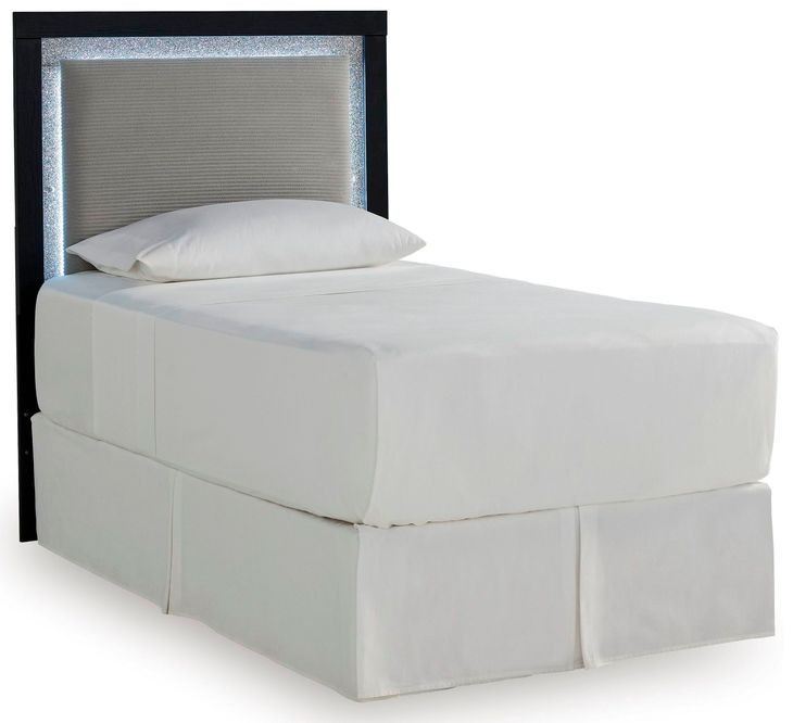 Marzoni Black and Gray Twin Upholstered Panel Headboard