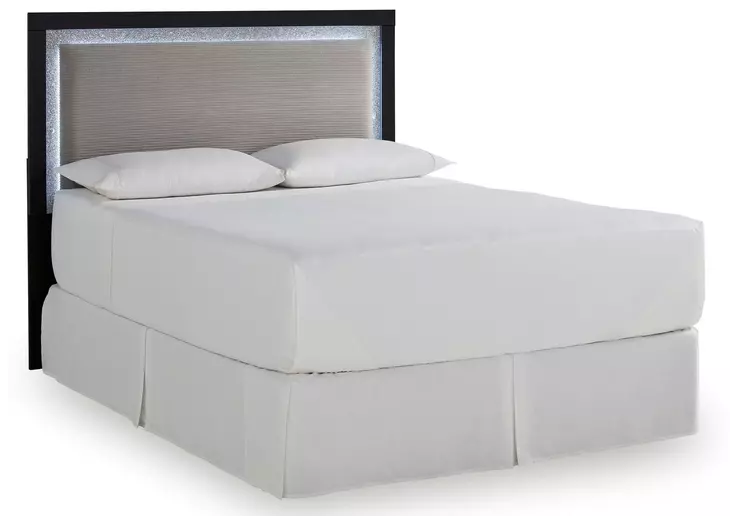 Raechalla Black and Gray Queen Upholstered Panel Headboard