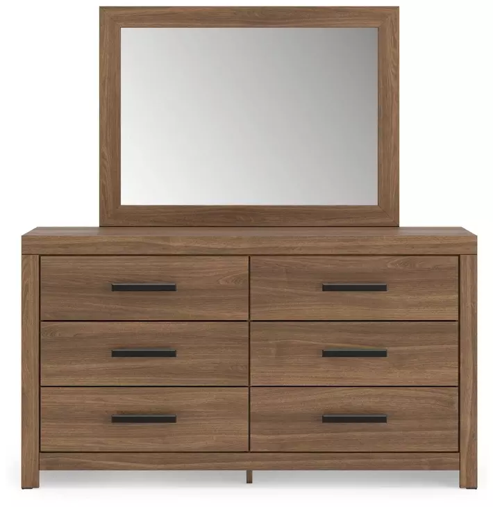 Jonnifer Auburn 6 Drawer Dresser and Rectangular Mirror