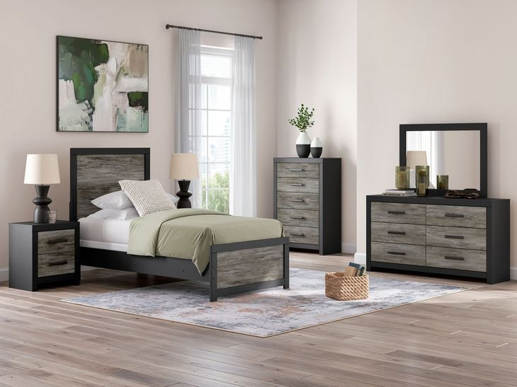 Ryderton Black and Gray Youth Panel Bedroom Set
