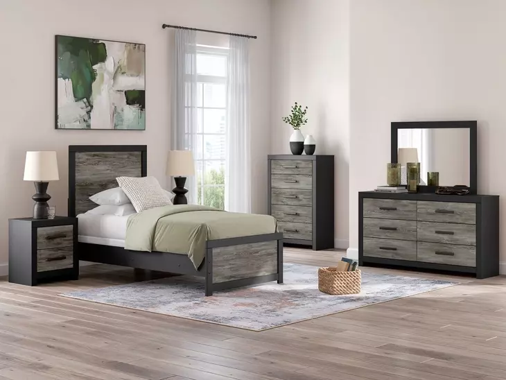 Jonnifer Black and Gray Youth Panel Bedroom Set