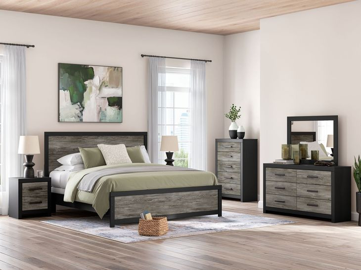 Ryderton Black and Gray King Panel Bed