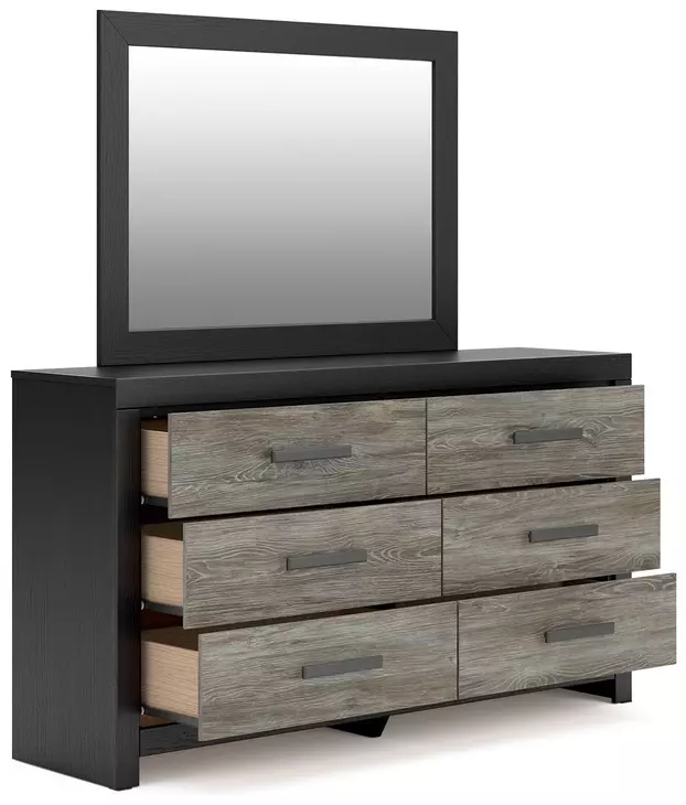 Jonnifer Black and Gray Panel Bookcase Bedroom Set