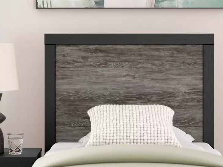 Jonnifer Black and Gray Twin Panel Bed