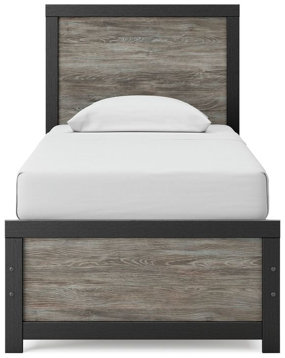 Ryderton Black and Gray Twin Panel Bed