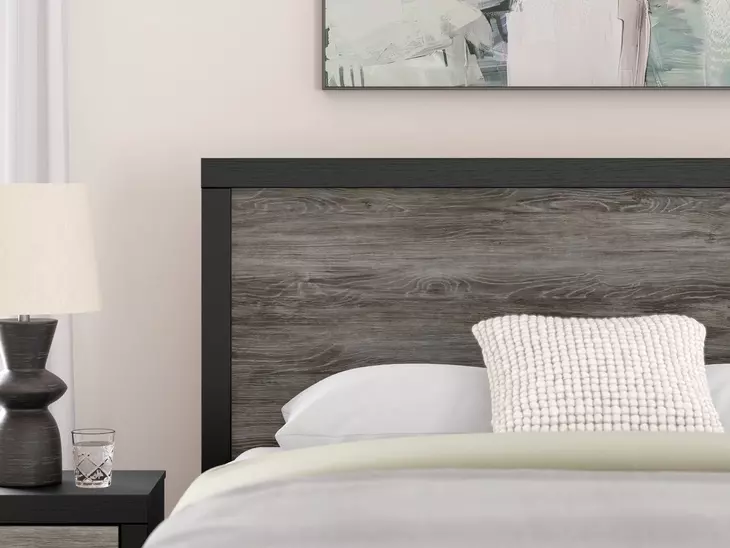 Jonnifer Black and Gray King Panel Bed