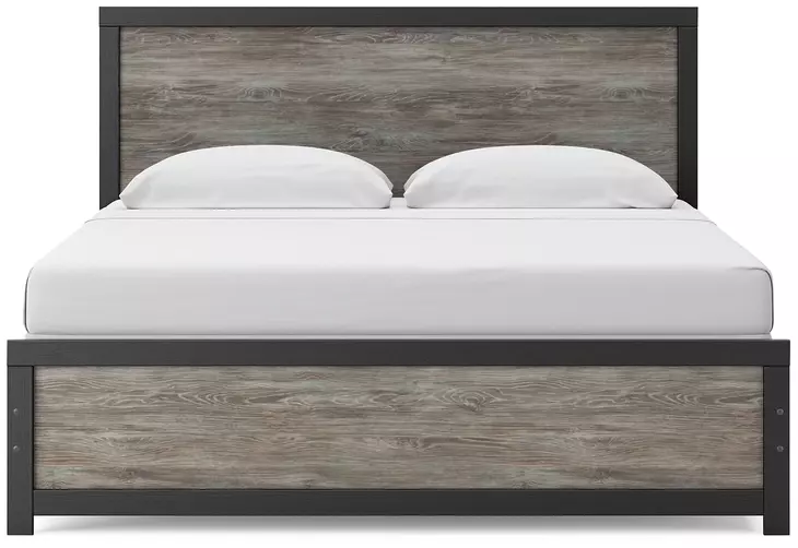 Jonnifer Black and Gray King Panel Bed