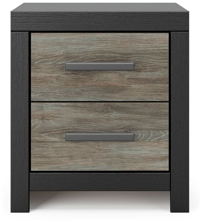 Ryderton Black and Gray 2 Drawer Nightstand