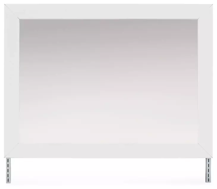 Raechalla Matte White Rectangular Dresser Mirror