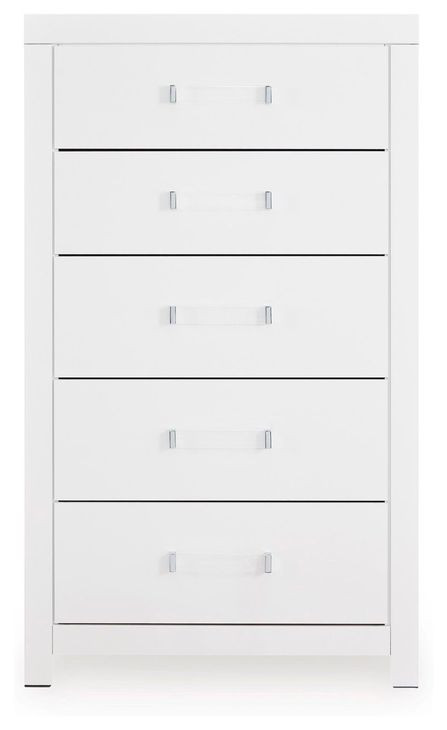 Marzoni Matte White 5 Drawer Chest